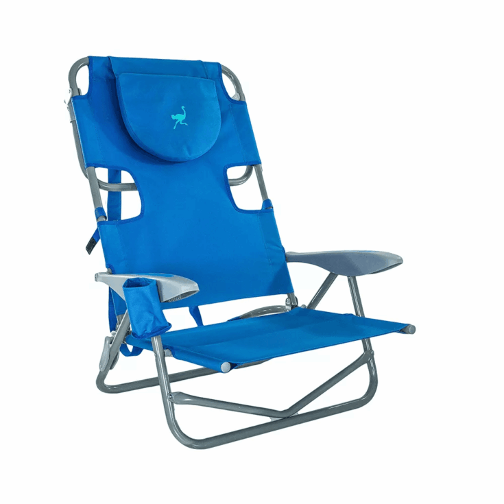 Image for Ostrich On-Your-Back Outdoor Lounge 5 Position Reclining Beach Chair (2 Pack)