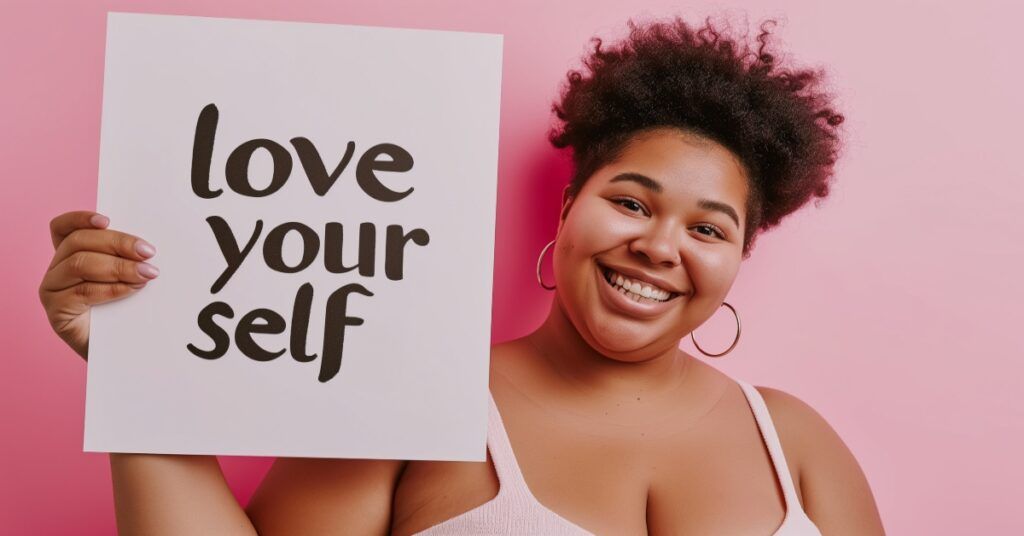 Plus-size woman who loves herself