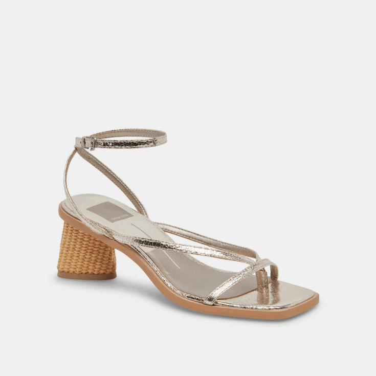 Image for Dolce Vita Banita Wide Sandals Light Gold Crackled Stella
