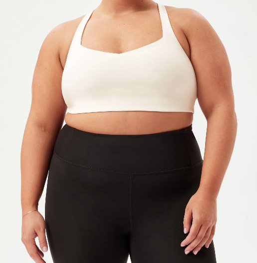 girlfriend collective racer back bra plus size teen