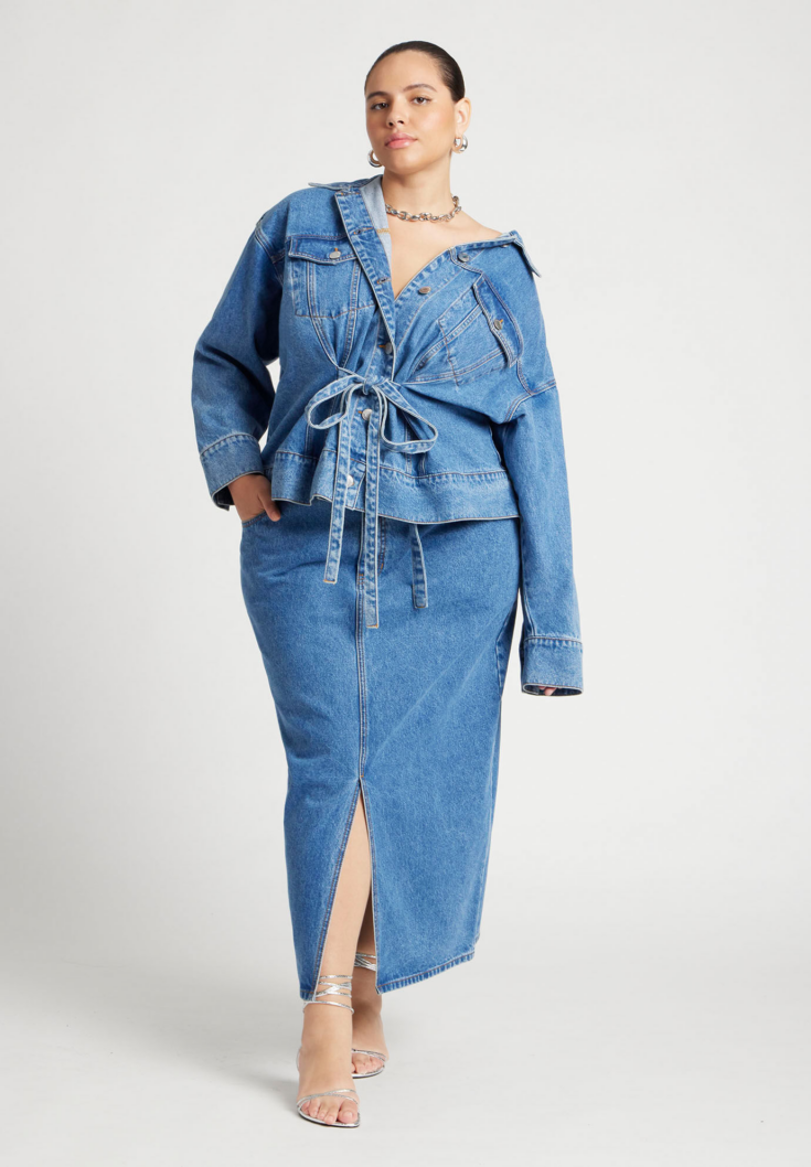 Denim Midi Skirt