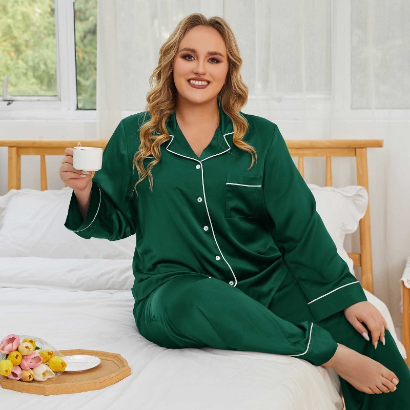 Womens plus size silk pajamas sale