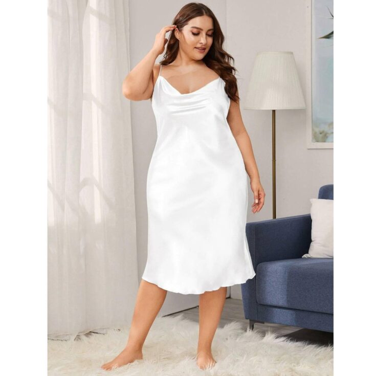 Image for Women's Cowl Neck silk nightgown pure Silk Slip Dress