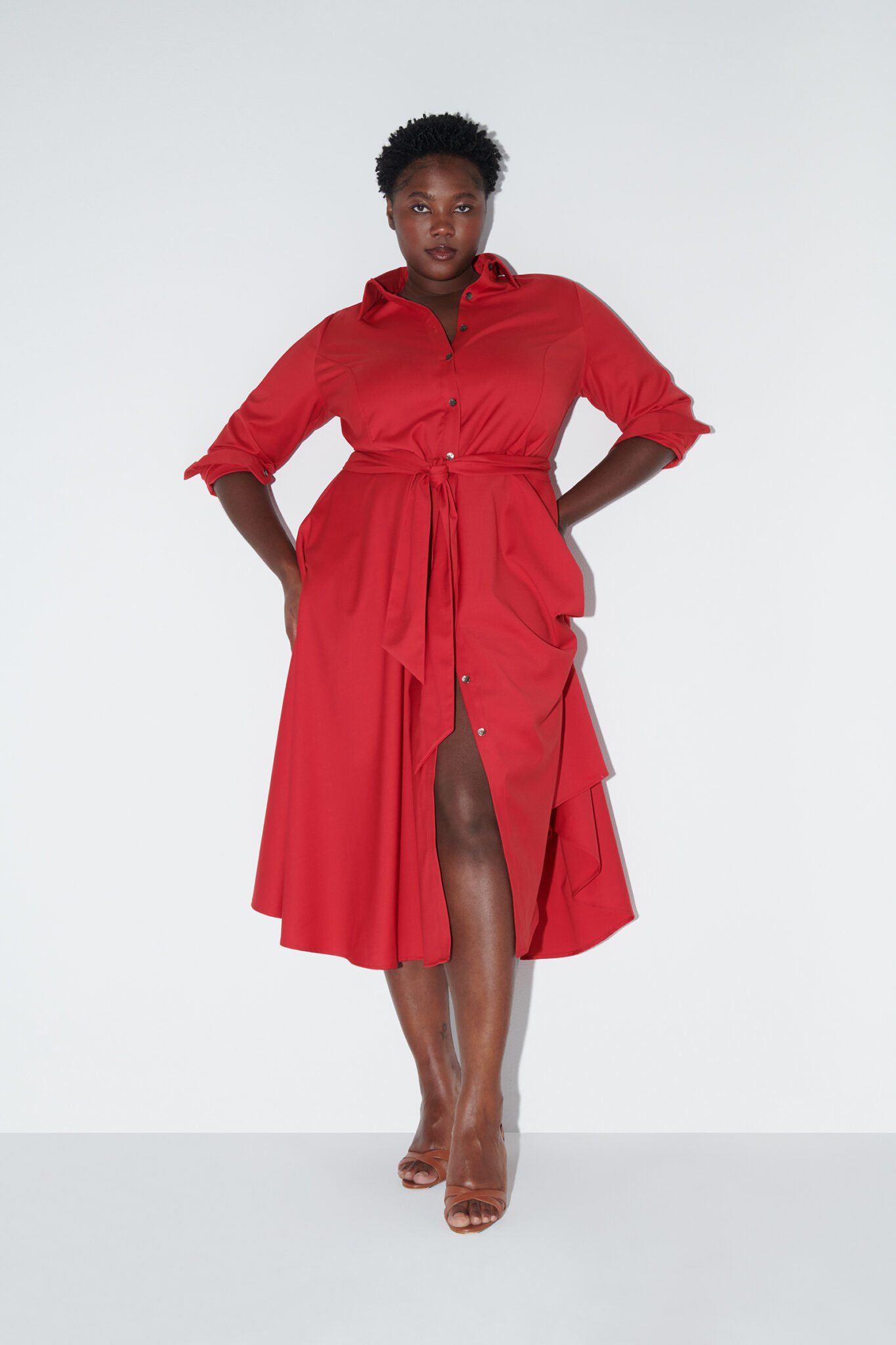 Pari Passu Plus Size Fall Collection- Wool Tace Shirtdress