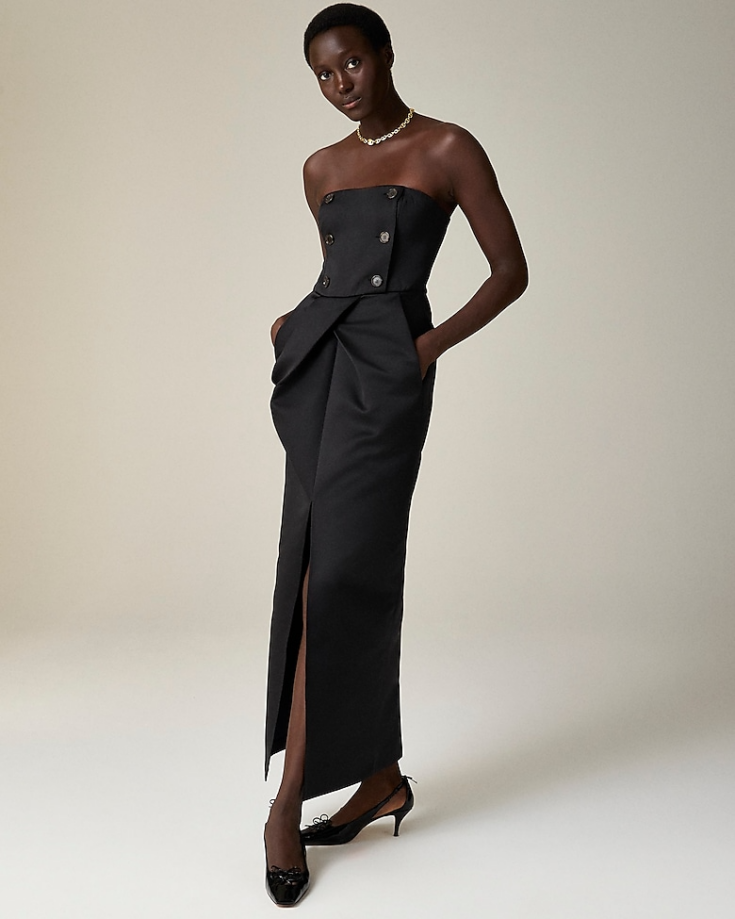 Christopher John Rogers X J.Crew sculpted dress in duchesse satin