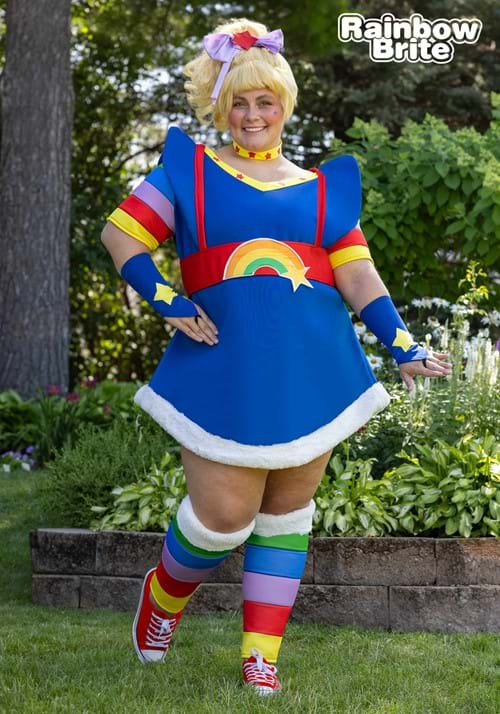 Womens Plus Size Rainbow Brite Costume