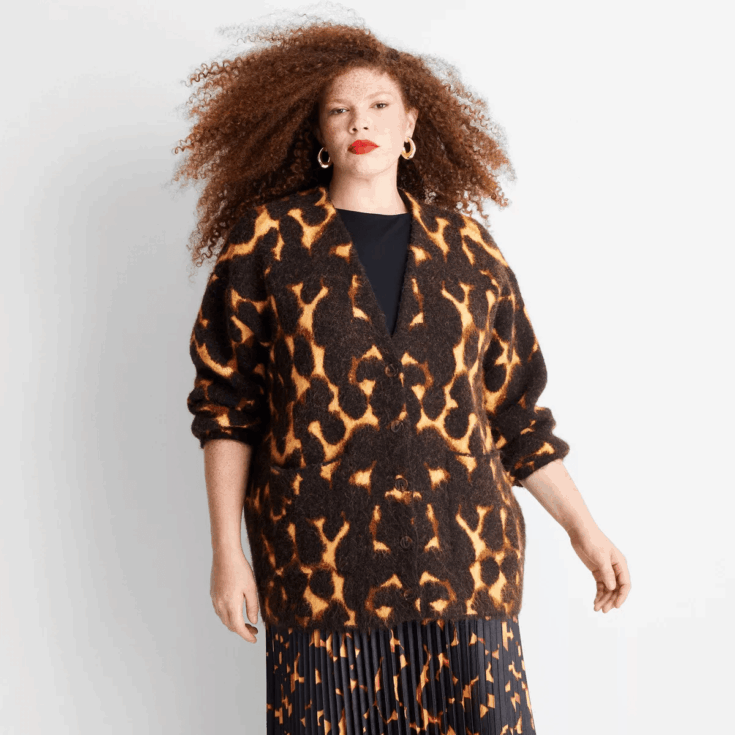 Image for Women's Relaxed Cardigan - Future Collective Black Tortoise