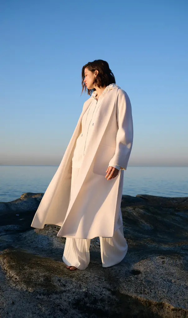 Double Faced White Wool Blend Coat at Marina RinaldiFinding Quality in Plus Size Clothing