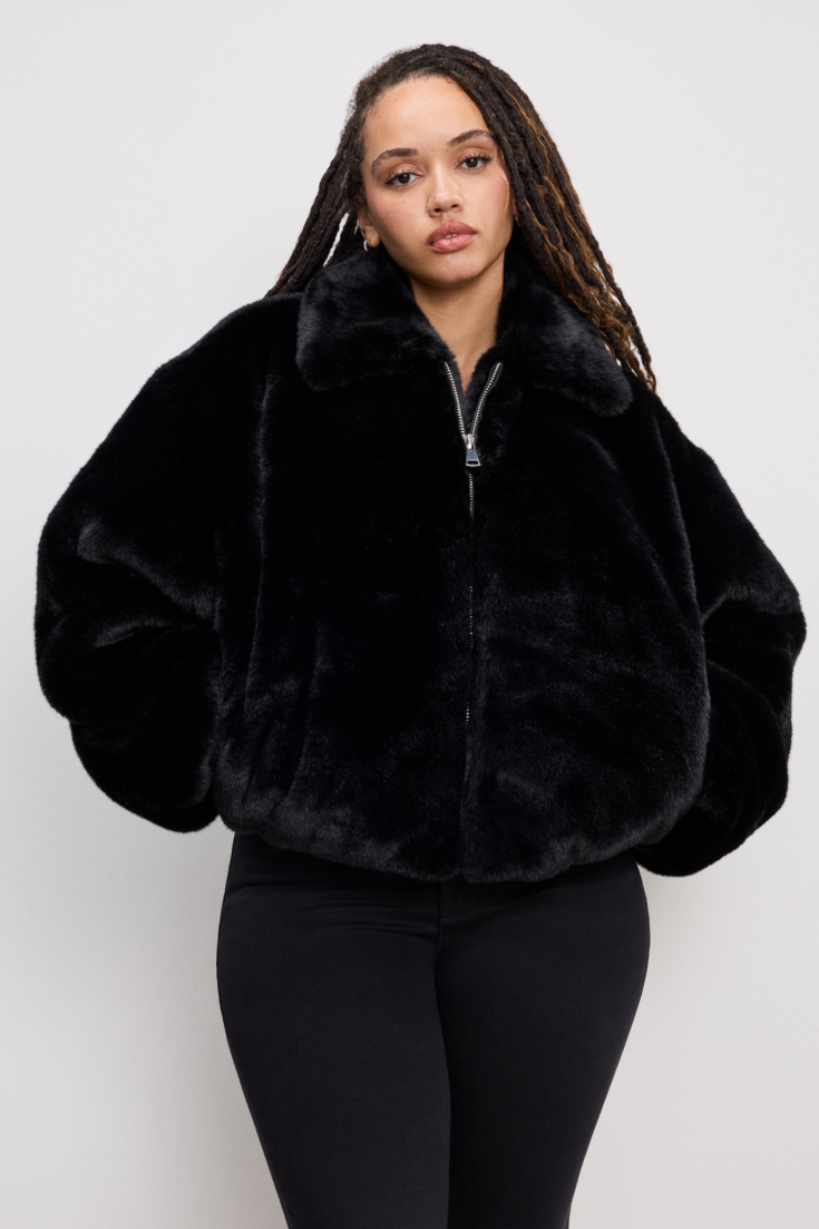 FAUX FUR COLLAR JACKET