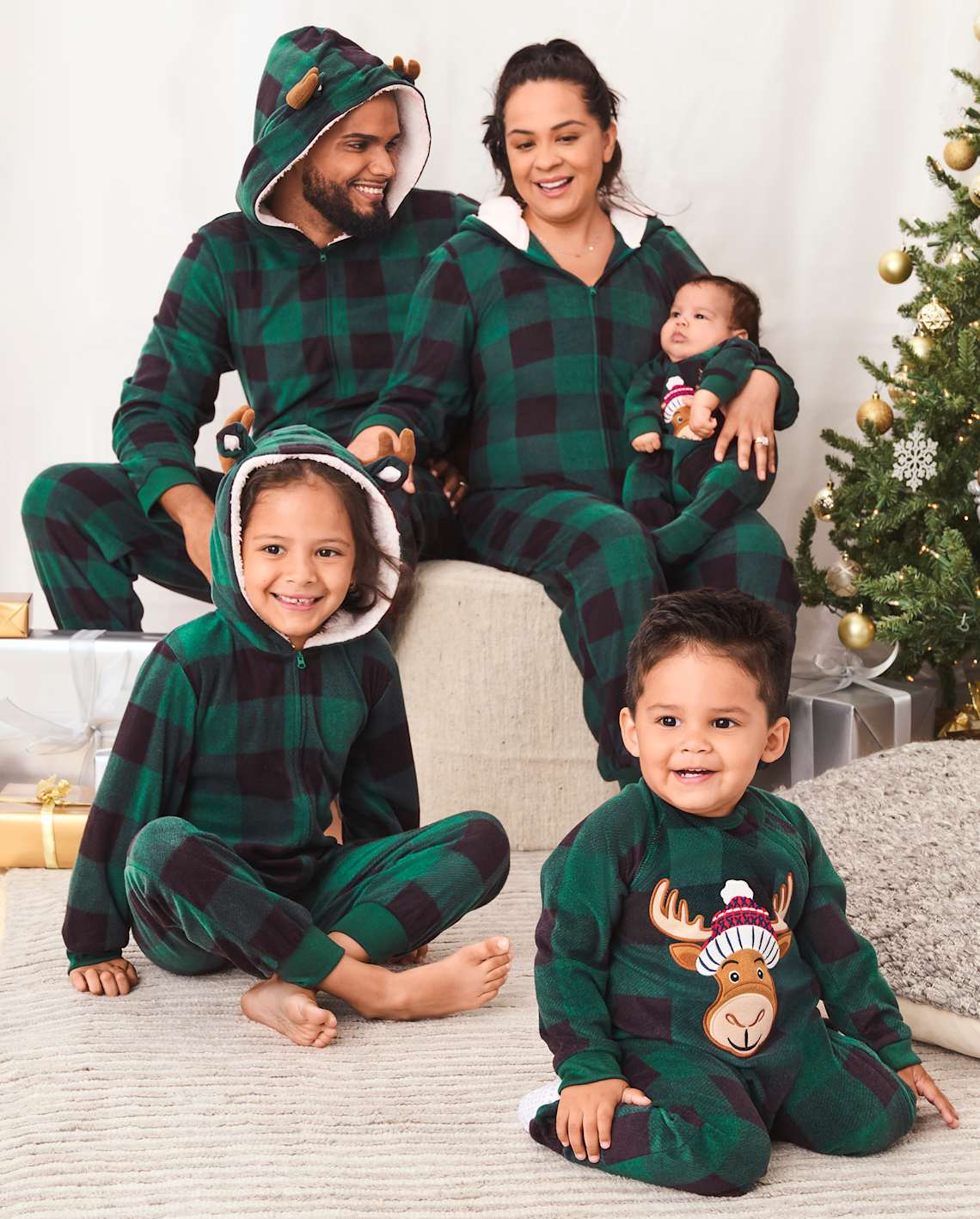 Matching plus size Family Pajamas - Green Buffalo Plaid Collection