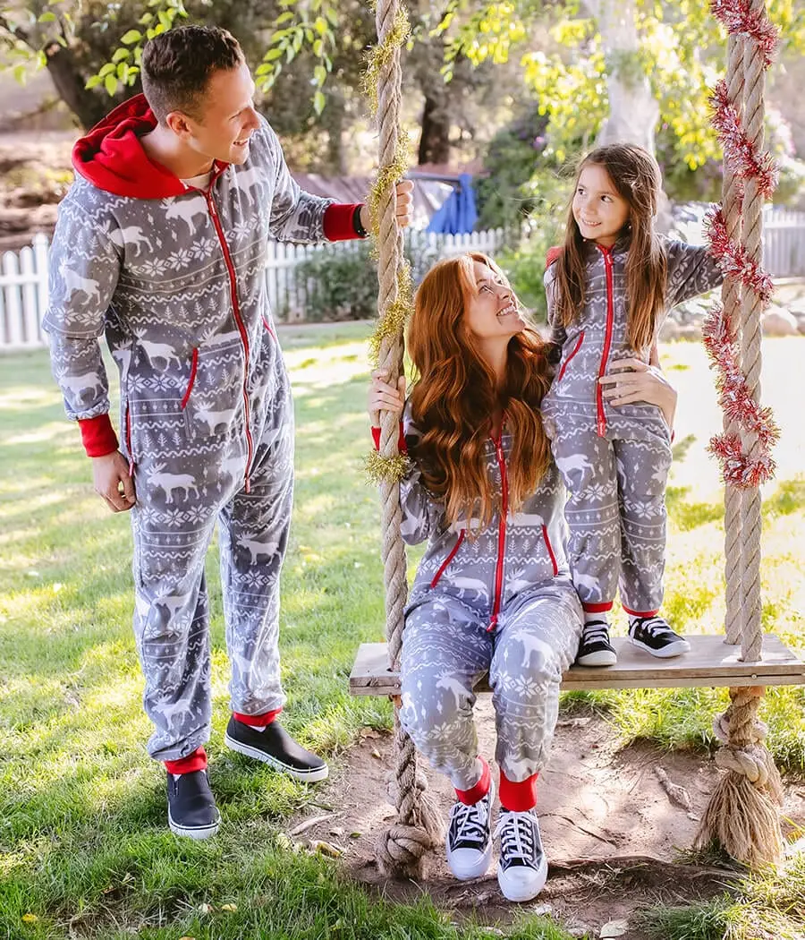 Matching Grey Moose Family Jumpsuits at TipsyElves.com