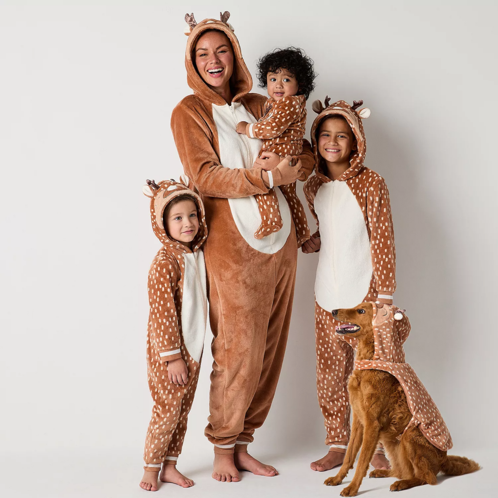 Reindeer Matching Plus Size Family Pajamas