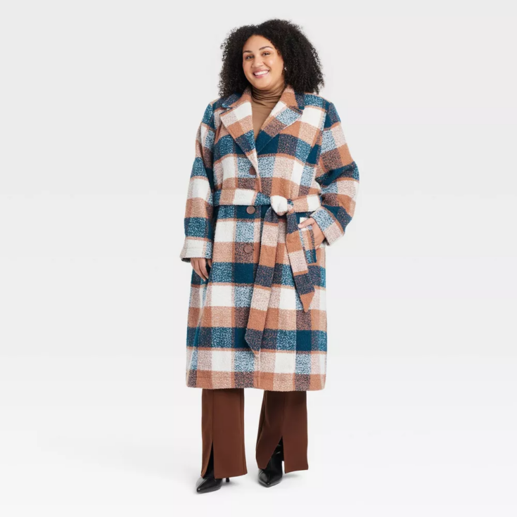 Image for Ava & Viv Women' Long Wool Overcoat Black 4X