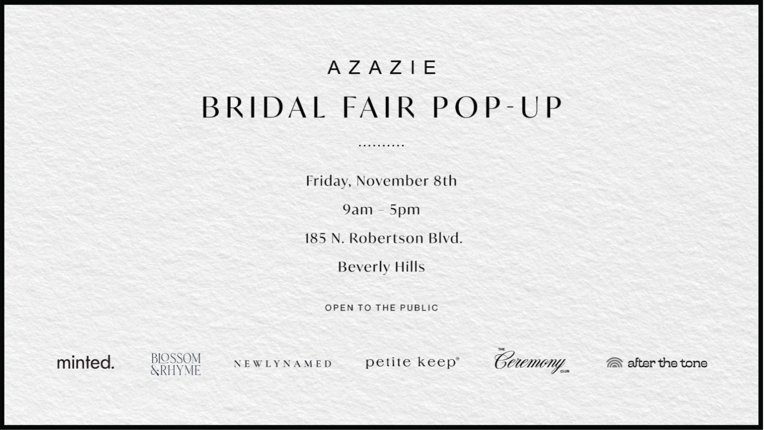 Azazie Bridal Fair Invite