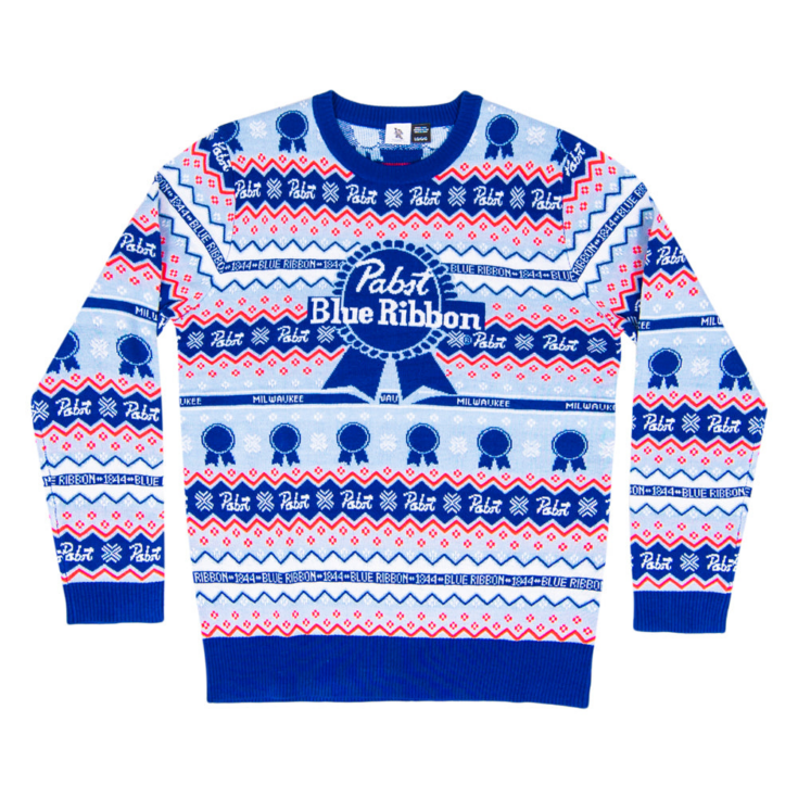 Image for Pabst Fair Isle Beer Holiday Ugly Christmas Sweater - Ugly Christmas Sweater