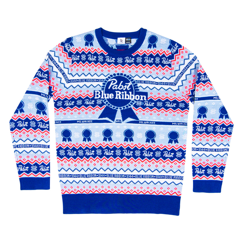 Pabst Fair Isle Beer Holiday Ugly Christmas Sweater