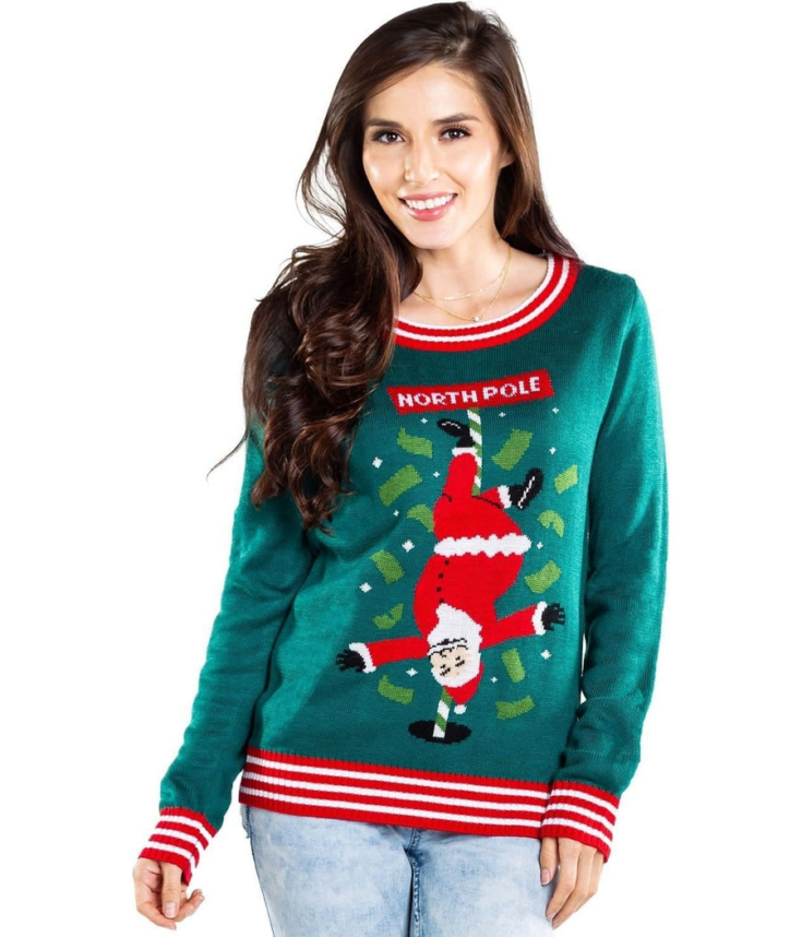 Women's North Pole Dancer Ugly Christmas Sweater