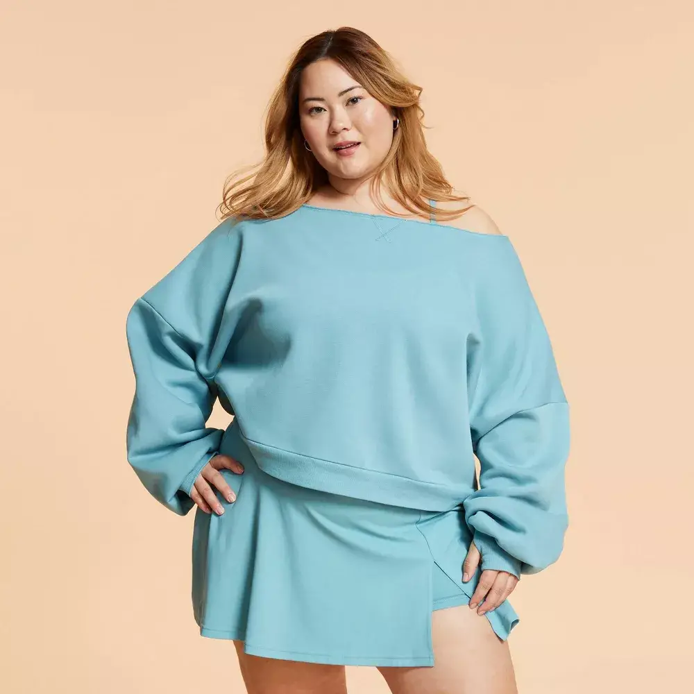 Blogilates x Target.com Women's Dance Studio Off Shoulder Sweatshirt