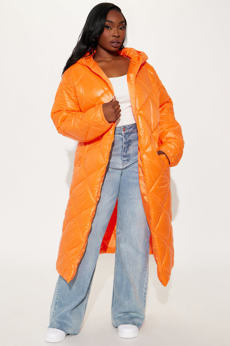 Everyday Swag Long Puffer Orange