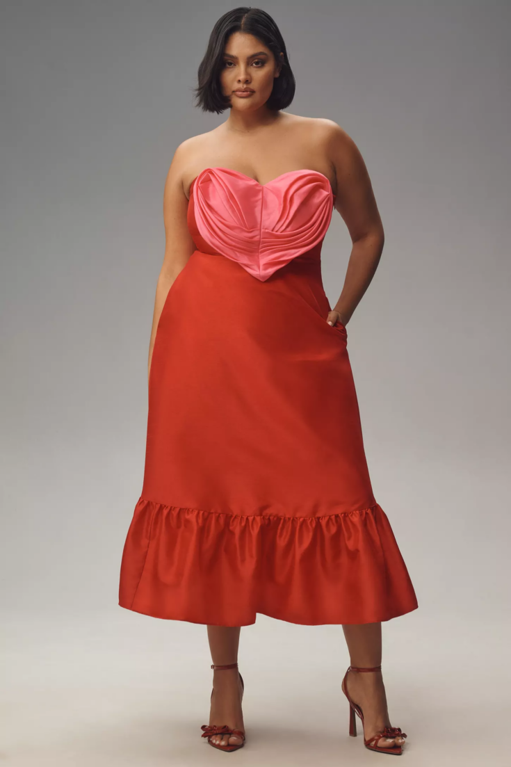 Hatch strapless heart maxi dress