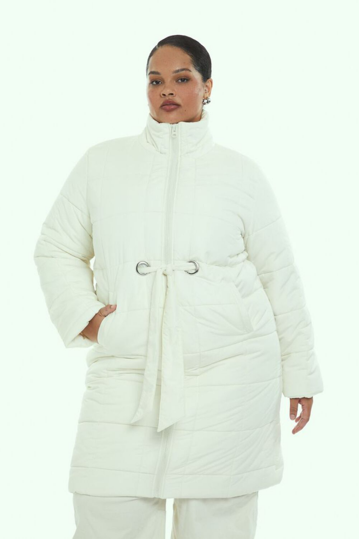 Plus Size Puffer Longline Jacket