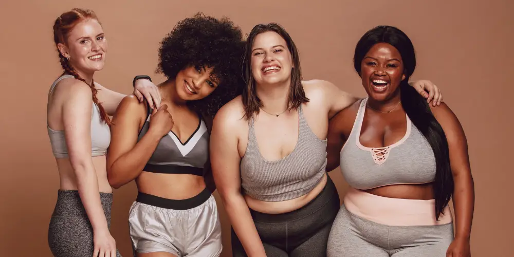 group of women of different body types, wellness plus size content creators