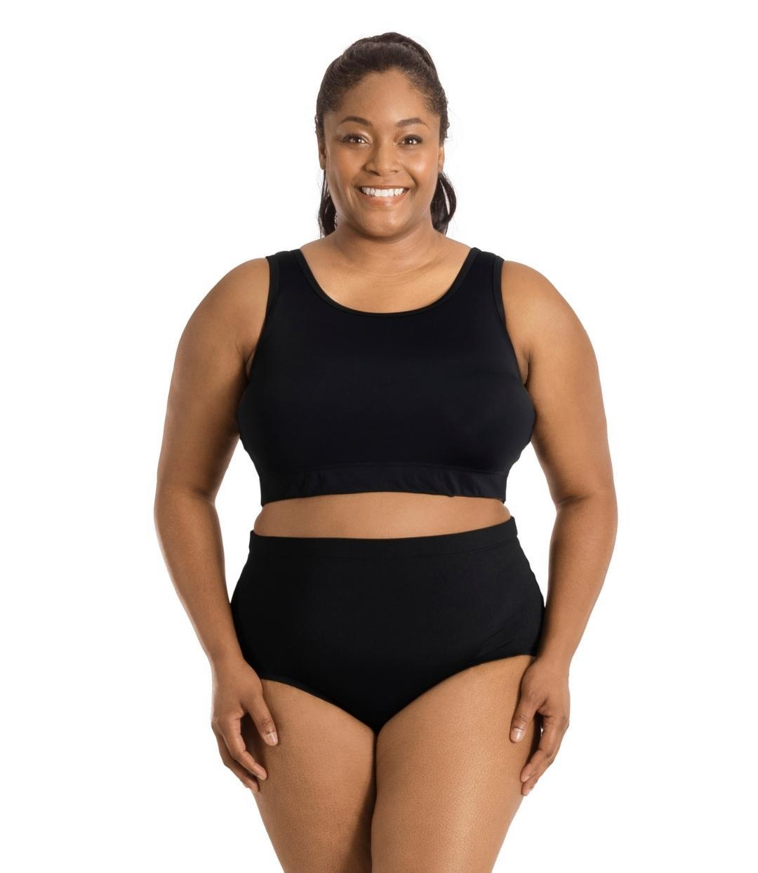 plus size swim bra- QuikEnergy Swim Bra Black