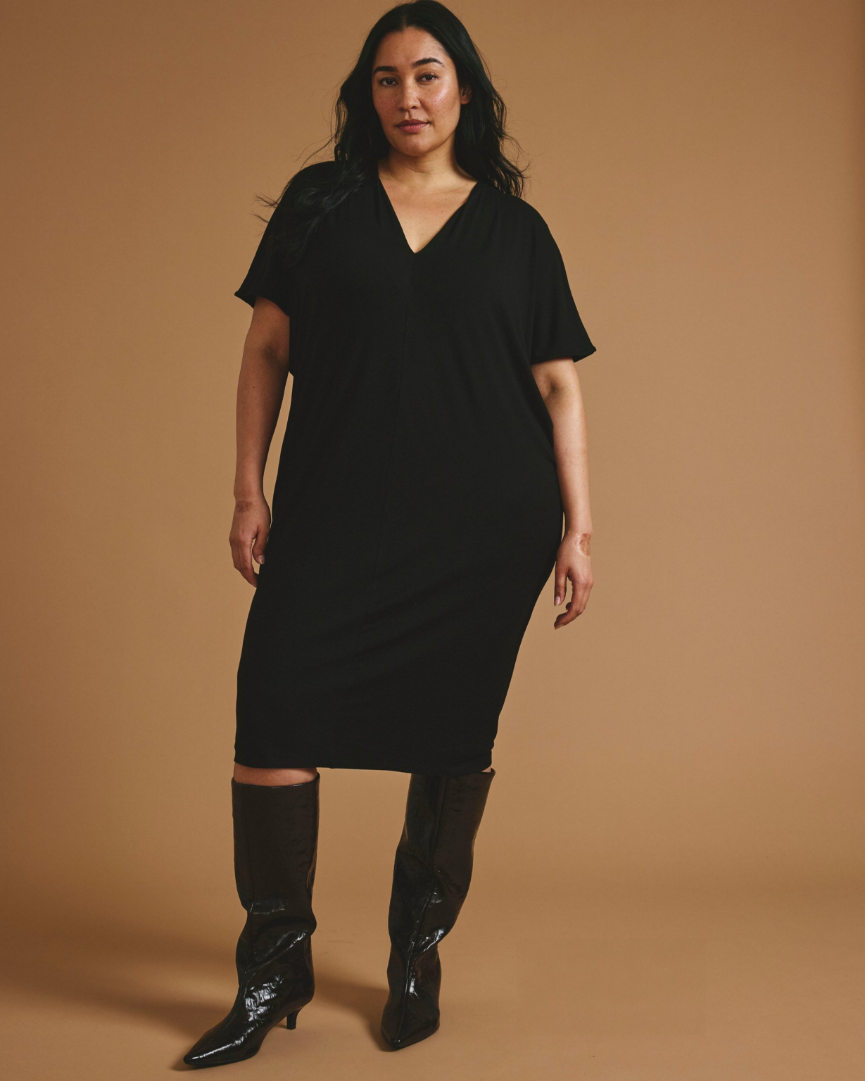 Teresa Liquid Jersey V-Neck Dress
plus size business casual