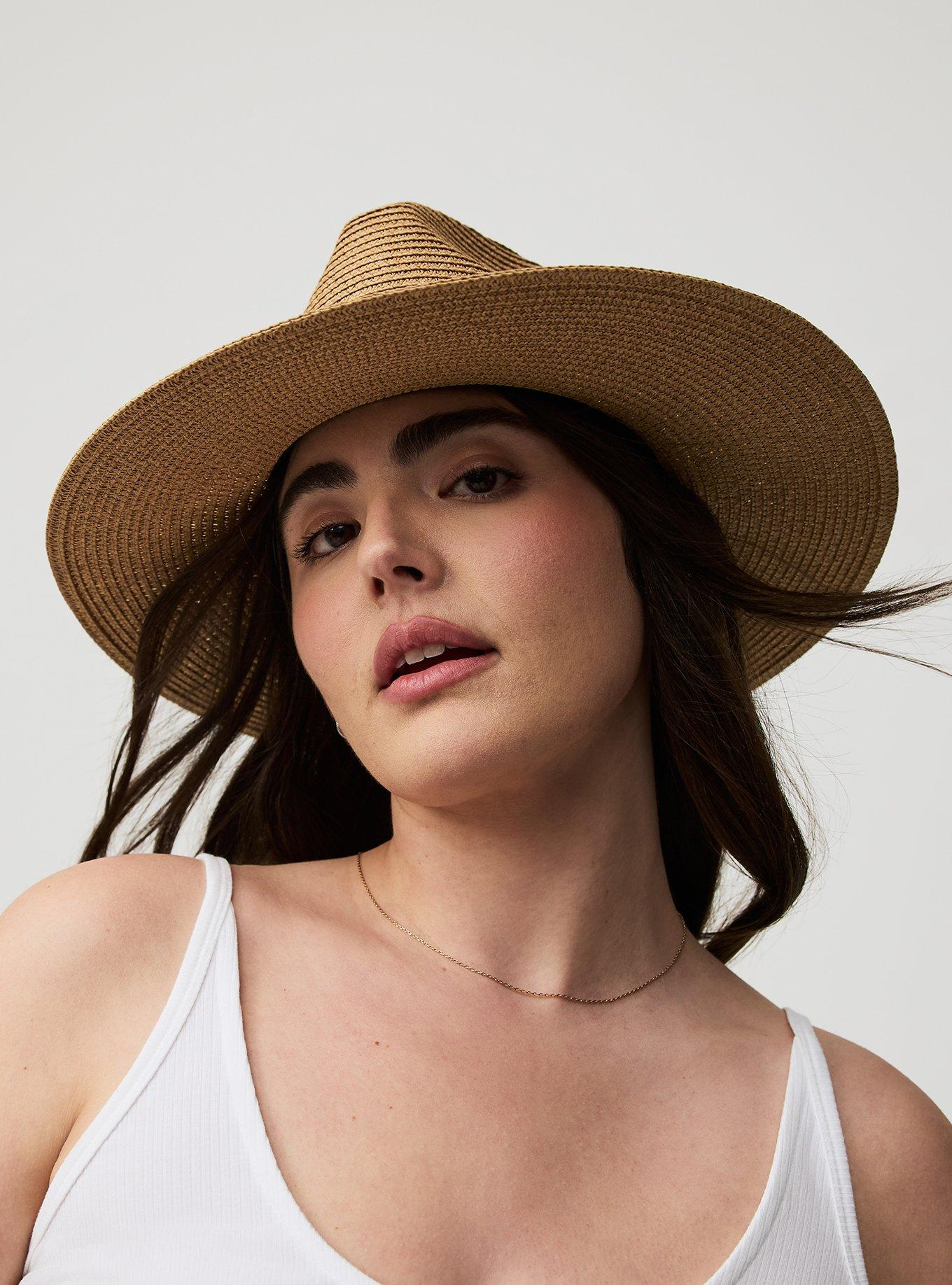 hats for big heads - torrid straw fedora