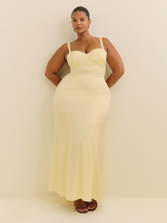 reformation britney satin dress es
