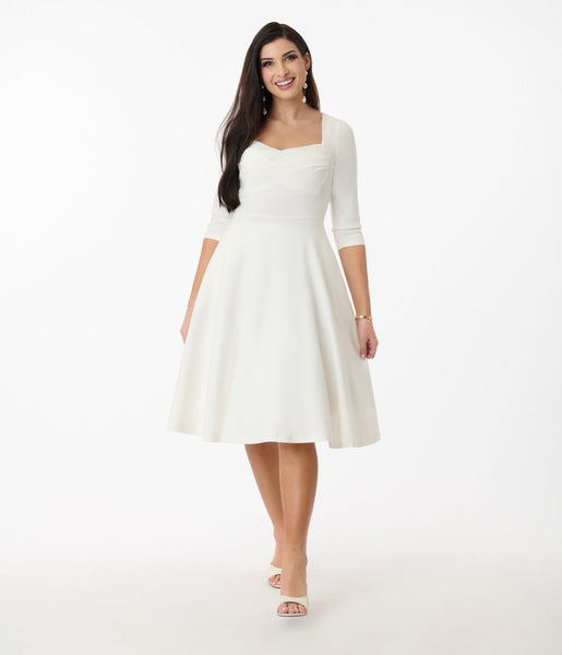 unique vintage 1950s ivory pleated bust swing dress 446145 grande.jpgv1744819945