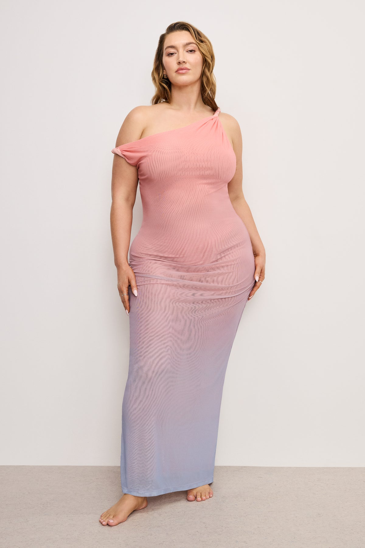 Fashion MESH TWIST MAXI DRESS