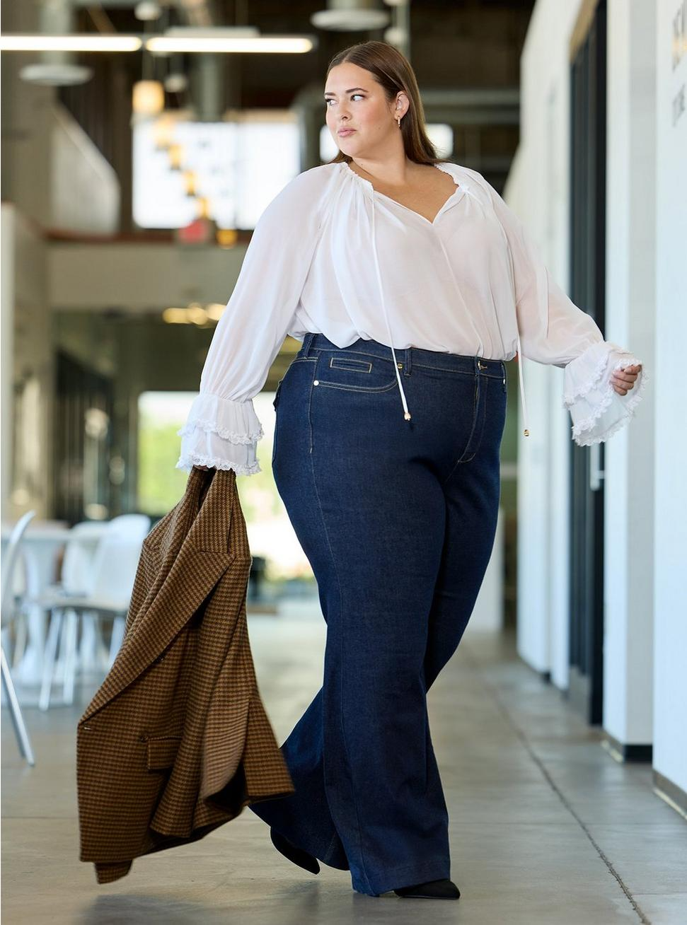 plus size style essentials- Studio Premium High-Rise Flare Jean
