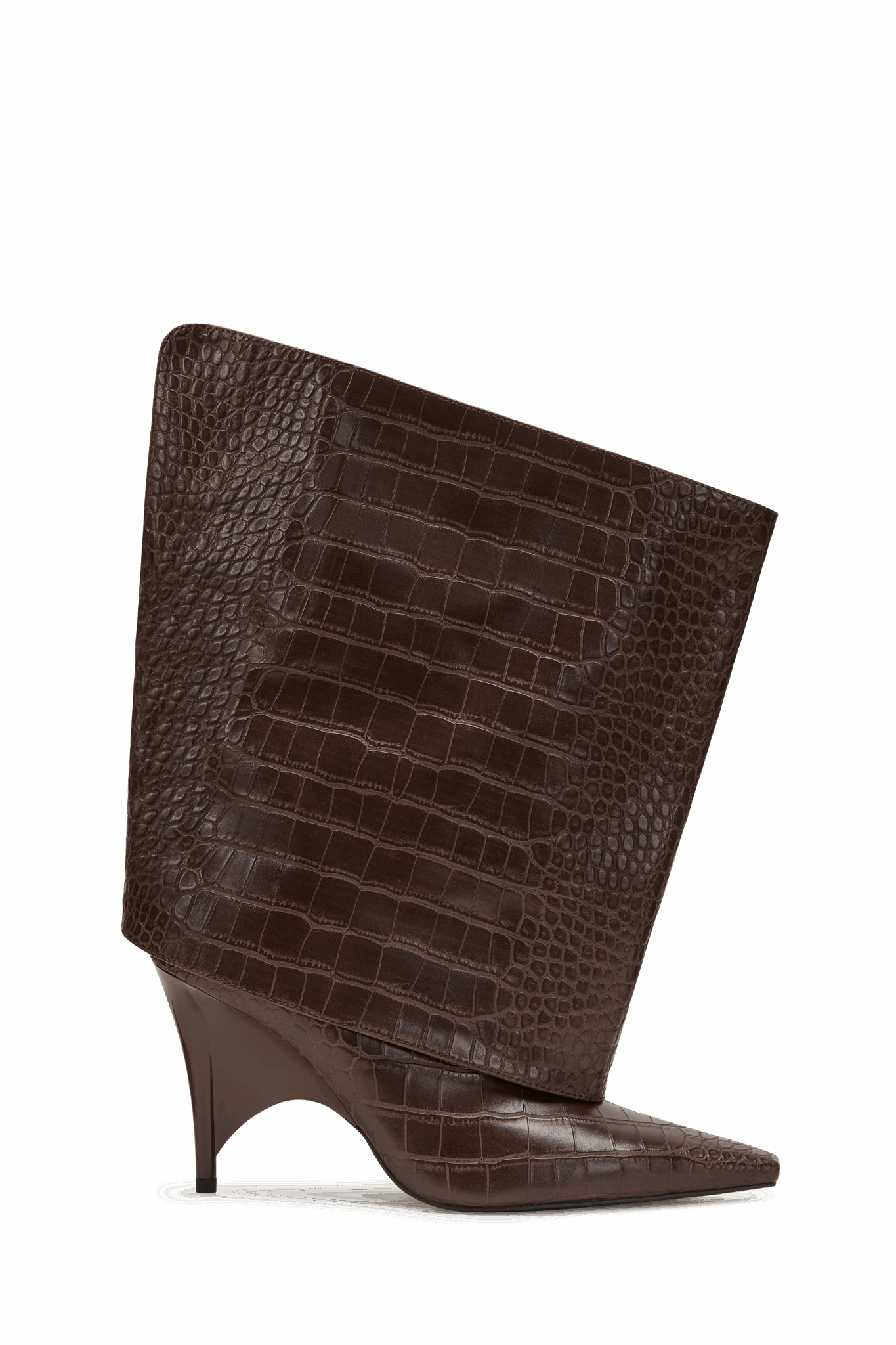 Rev Midi Boot_Brn PU Croc