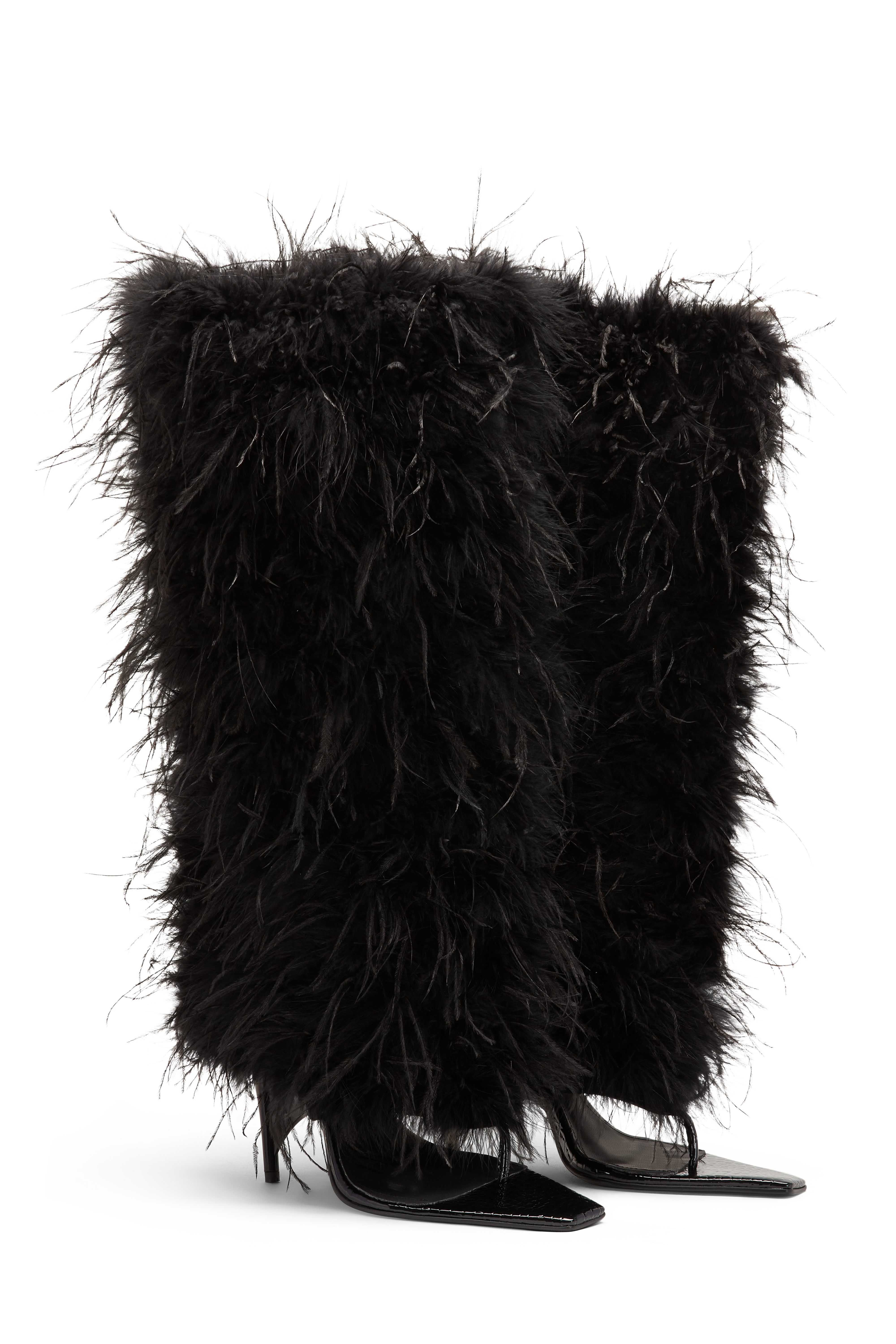 Jordyn.Woods' Boots: Rev Boot_Blk PU Croc - OS feather