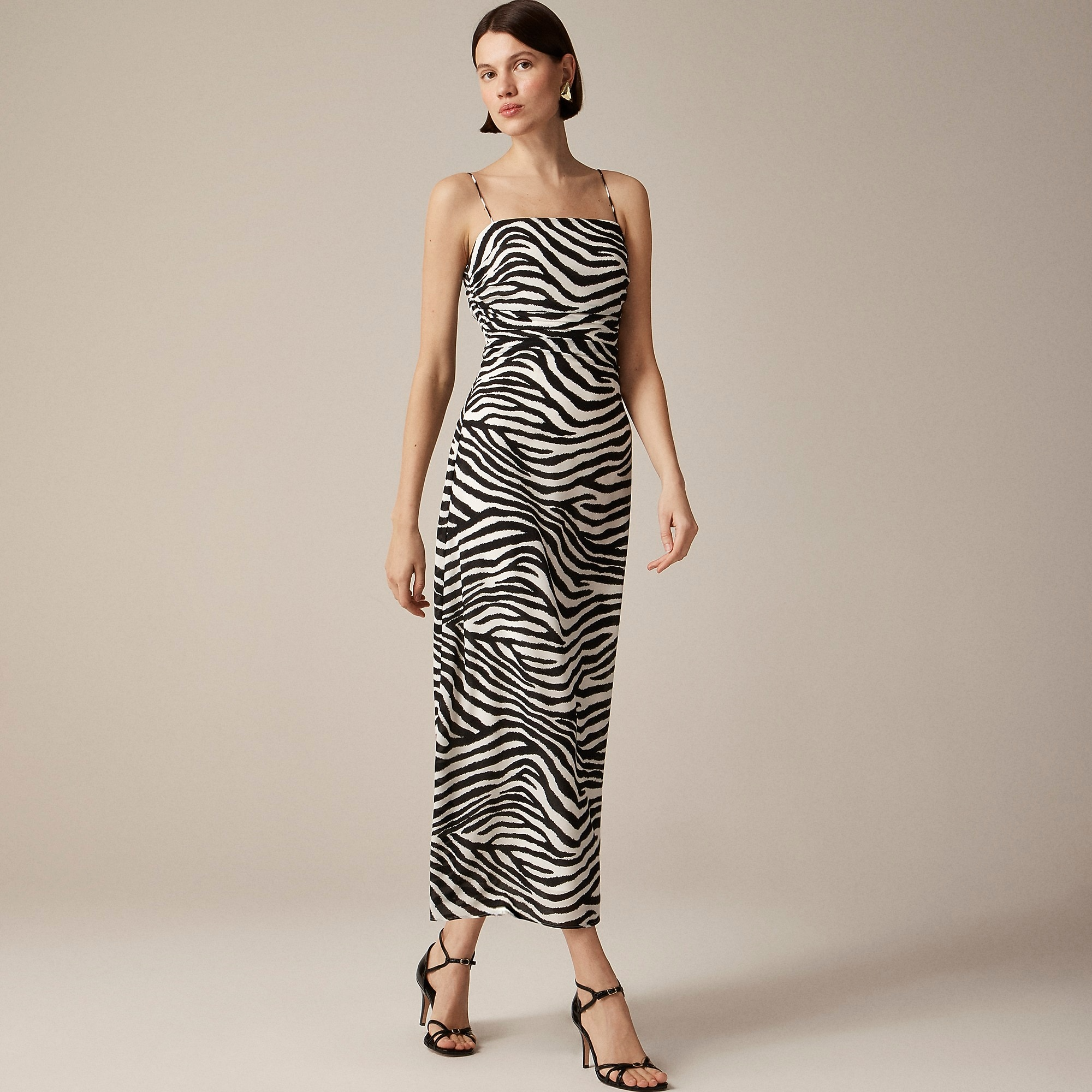 Collection ruched maxi dress in zebra print