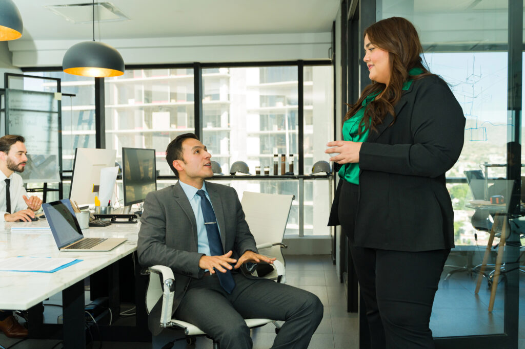plus size leadership plus size woman at work in the office