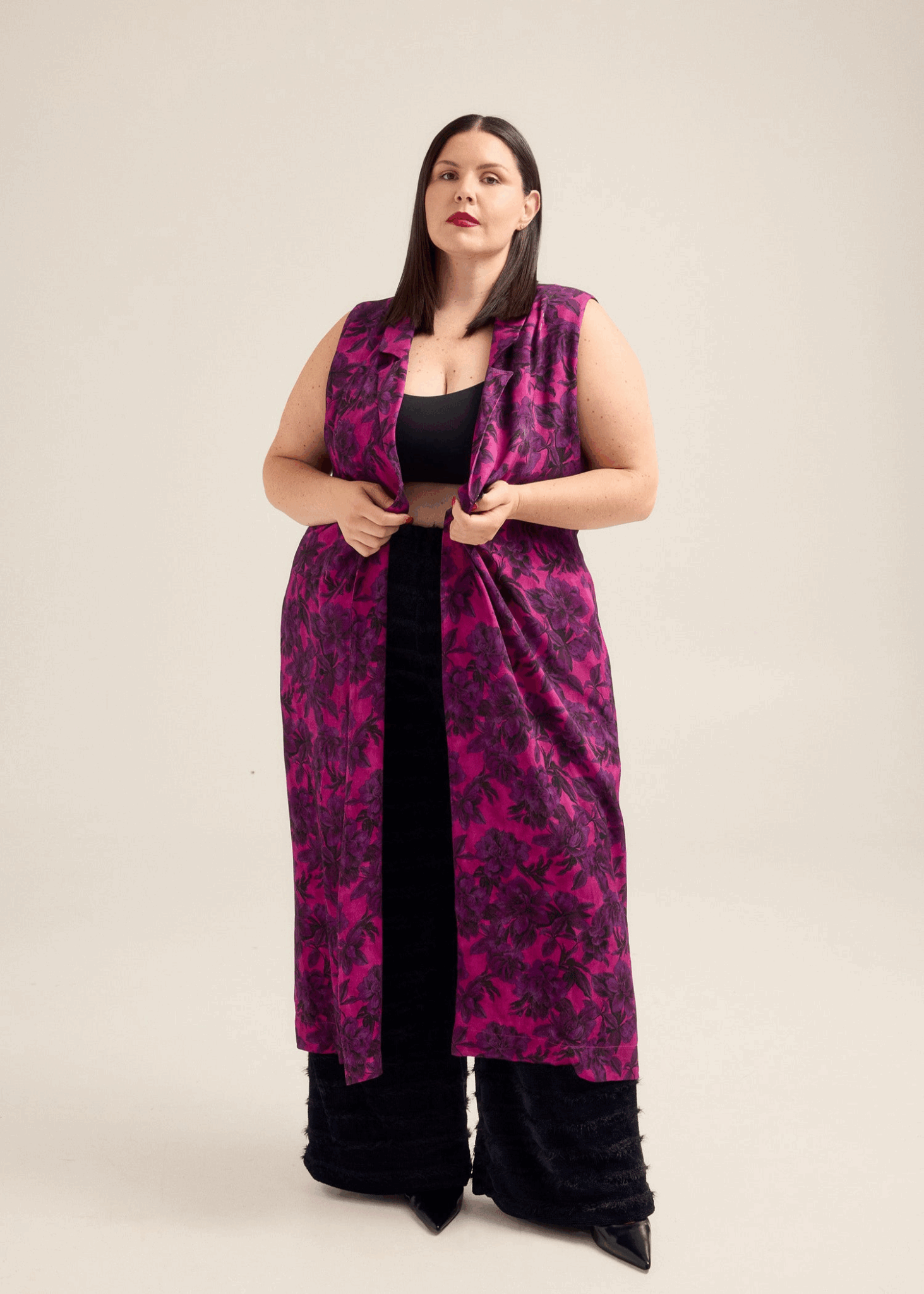 Floral Long Vest break plus size fashion rules