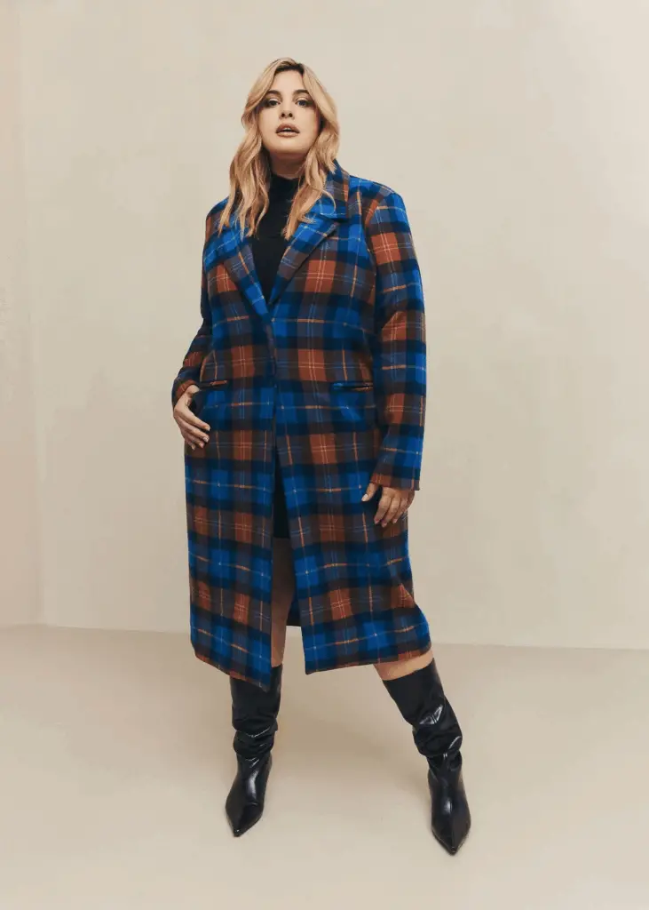 break plu ssize rules- Plaid Overcoat