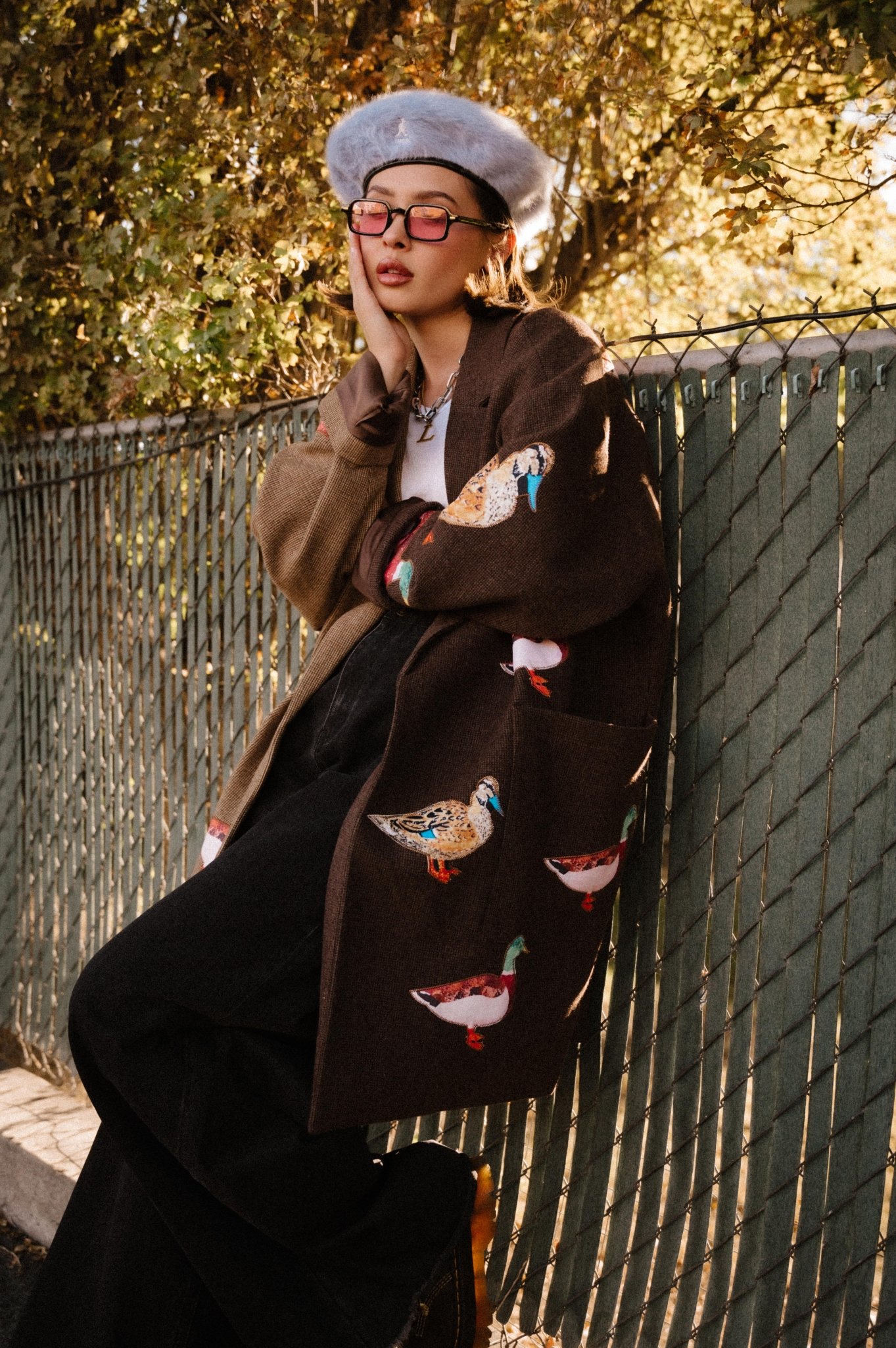 women in wearing oversized streetwear clothing 