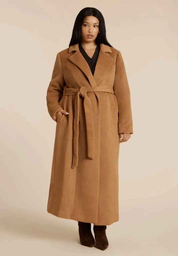 plus size winter coat- Belted Flyaway Coat at Eloquii.com