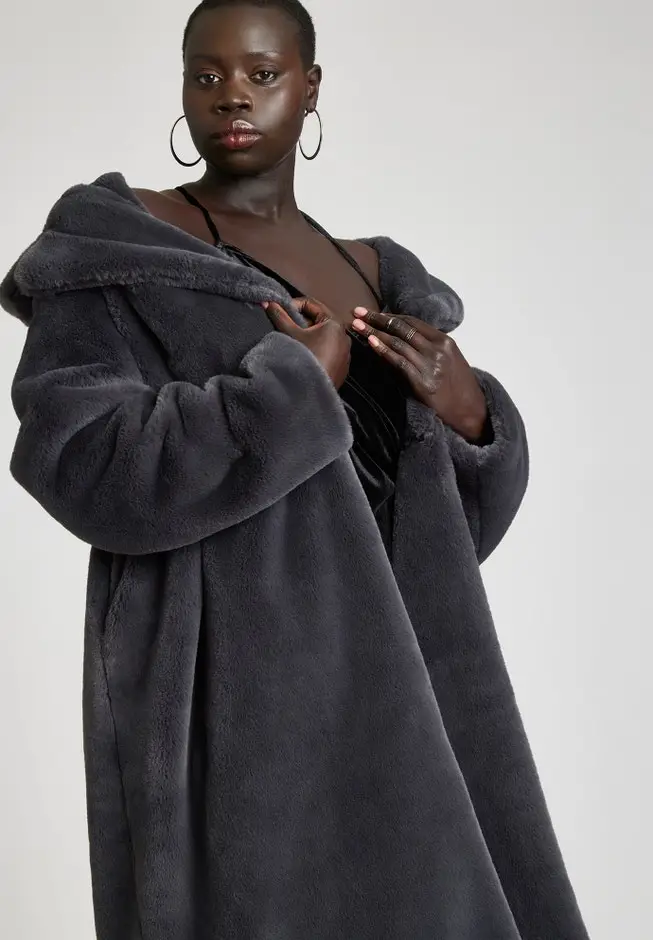plus size winter coats- Faux Fur Long Coat at Eloquii.com
