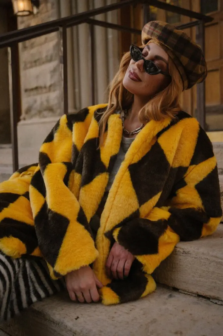 cosmos faux fur coat in yellow brown 3811460.jpgv1759554768