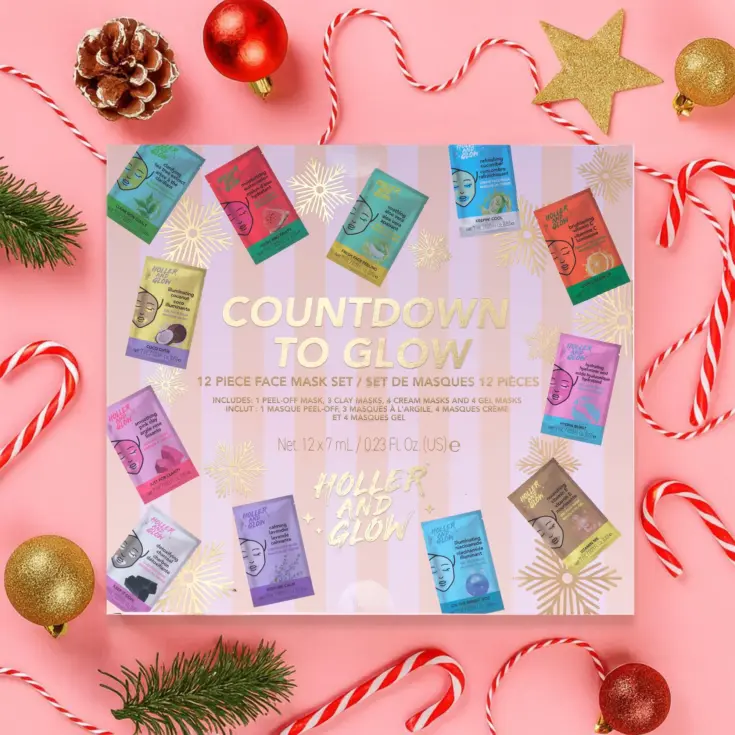 Image for Holler and Glow 12 days of Self Care Clay Mask Gift Set Advent Calendar - 12pc