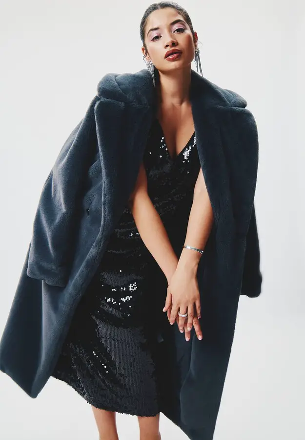 eloquii faux fur long coat