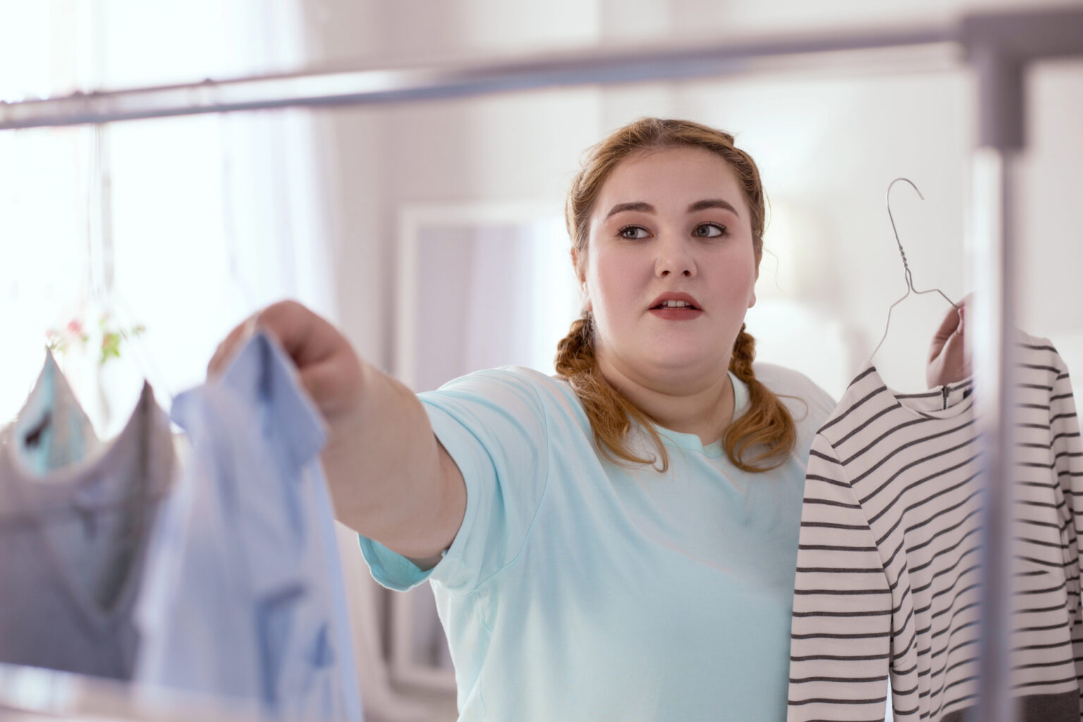 confidence in curves plus size fashion in a fitting room