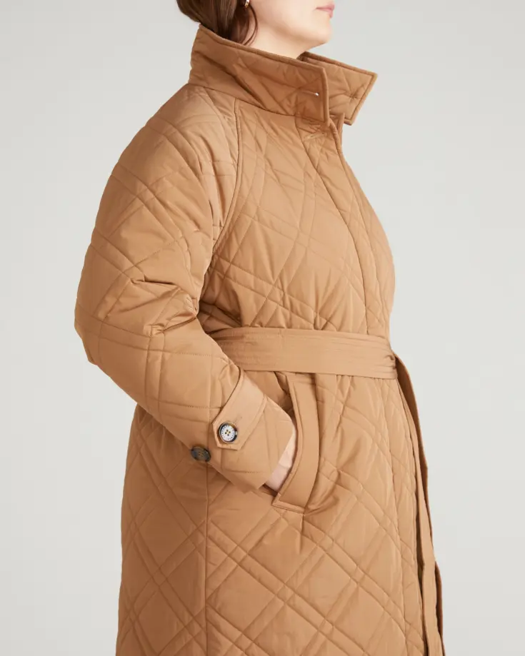 USOU2044 211 Nehra Quilted Coat Camel 002 073