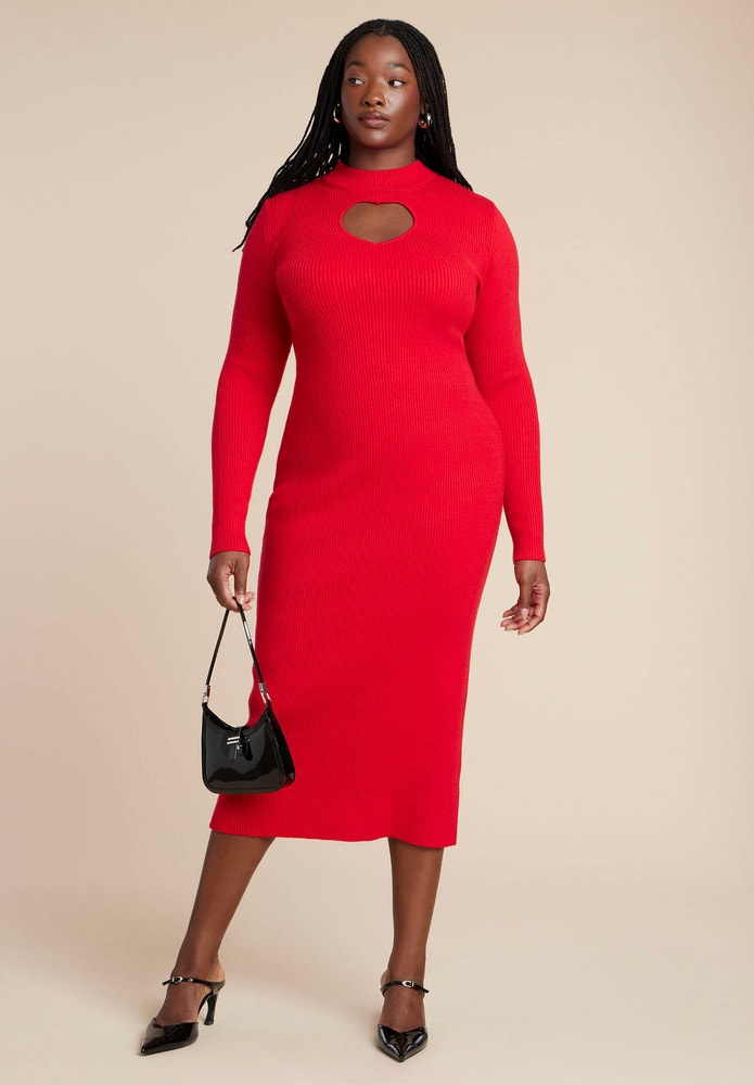 Heart Cutout Midi Dress