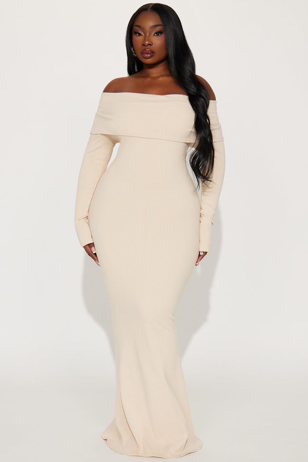 Nayeli Snatched Maxi Dress - Cream