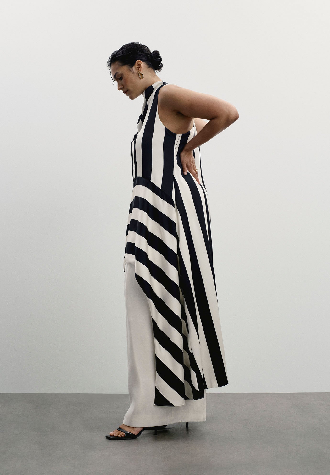 11 Honoré relaunch Longline Striped Satin Top